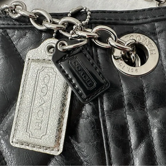 Coach Poppy Quilted Slim Chain 19854 Leather